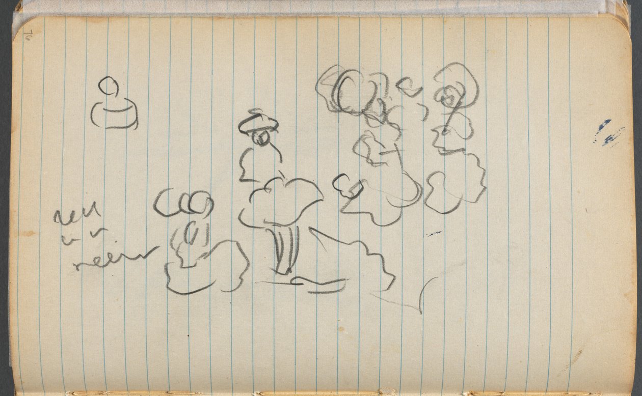 Carnet de croquis, page 076 : Figures avec notes - Maurice Prendergast