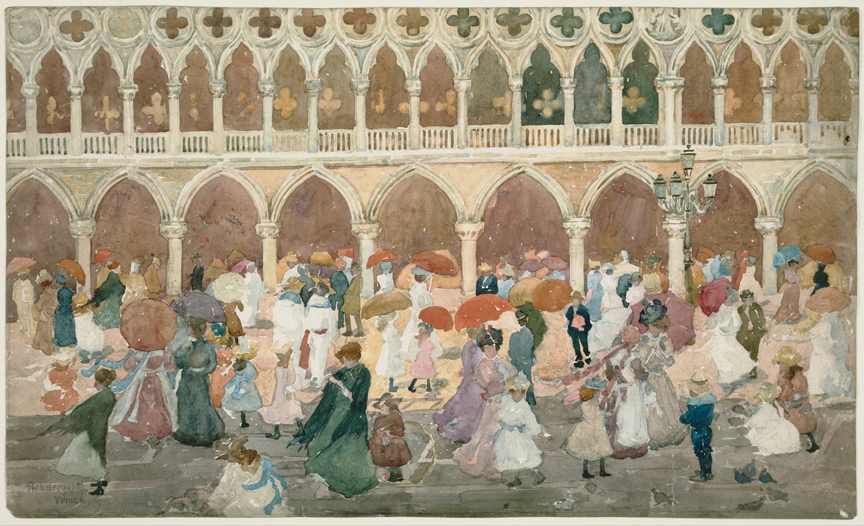 Lumière du soleil sur la Piazzetta - Maurice Prendergast