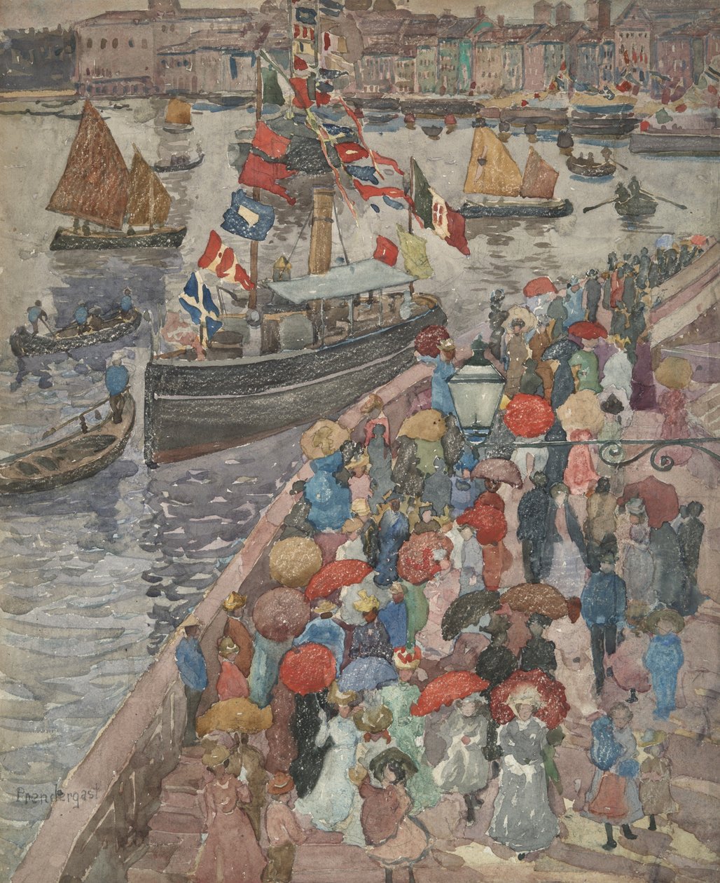 Le quai, Venise (recto) ; Venetia Marina (verso) - Maurice Prendergast