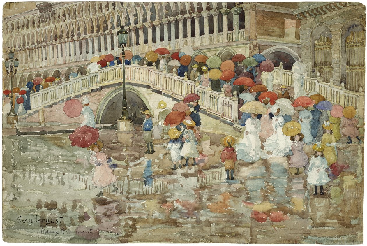 Des parapluies sous la pluie - Maurice Prendergast