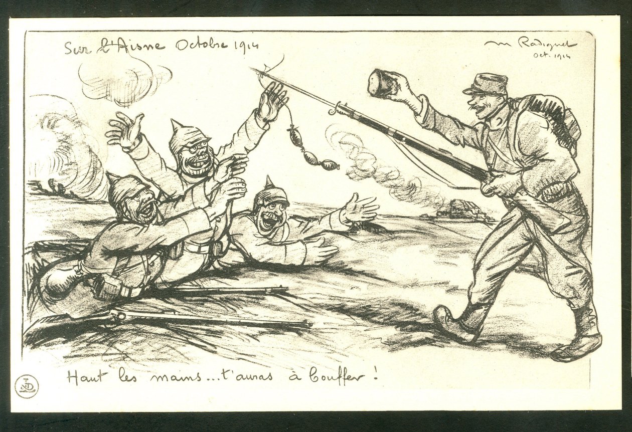 Carte postale, satirique en N & B - Maurice Radiguet