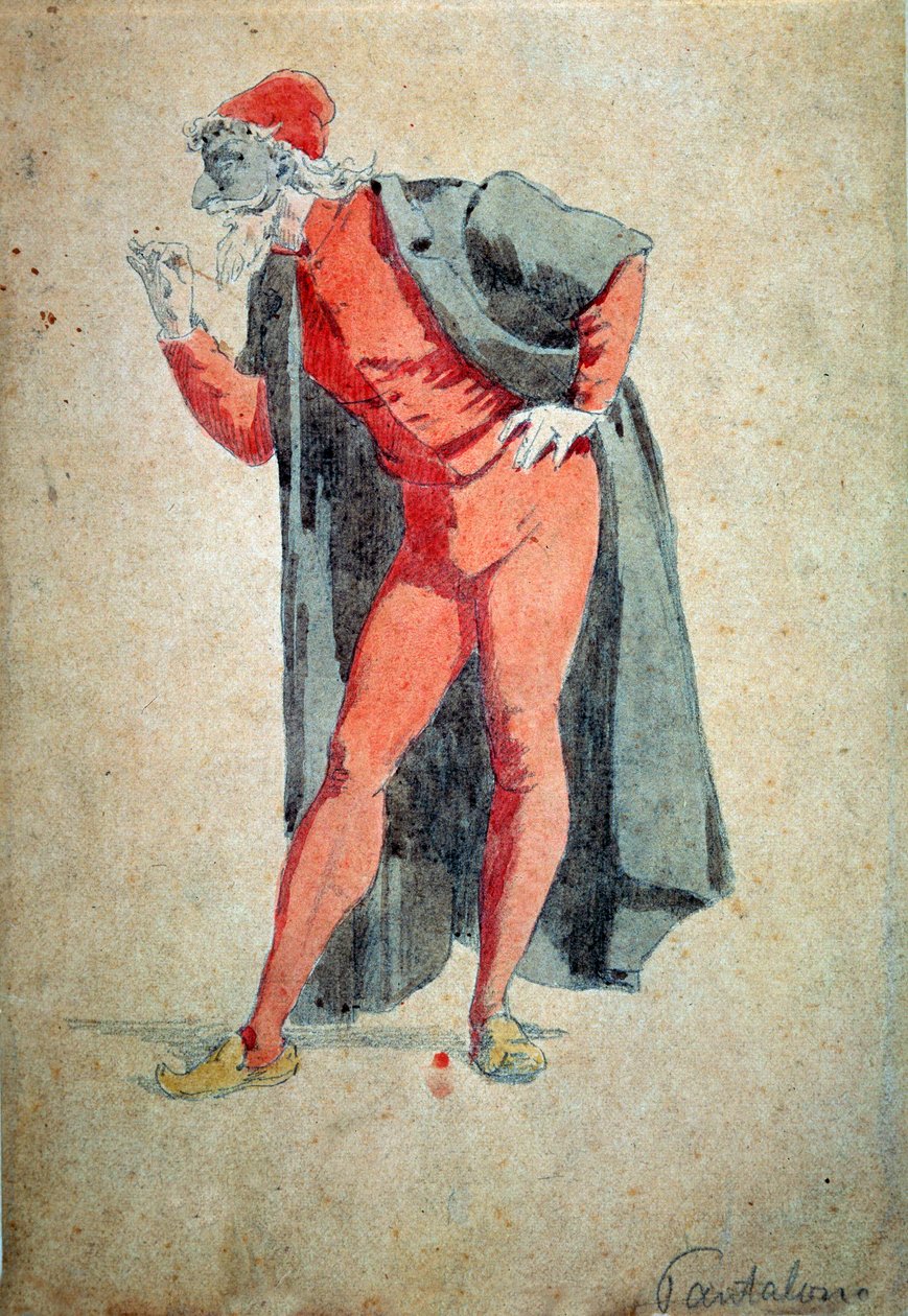 Costume et personnage de théâtre : Pantalone (Pantalon, docteur) De "Masques et bouffons" (Commedia dell
