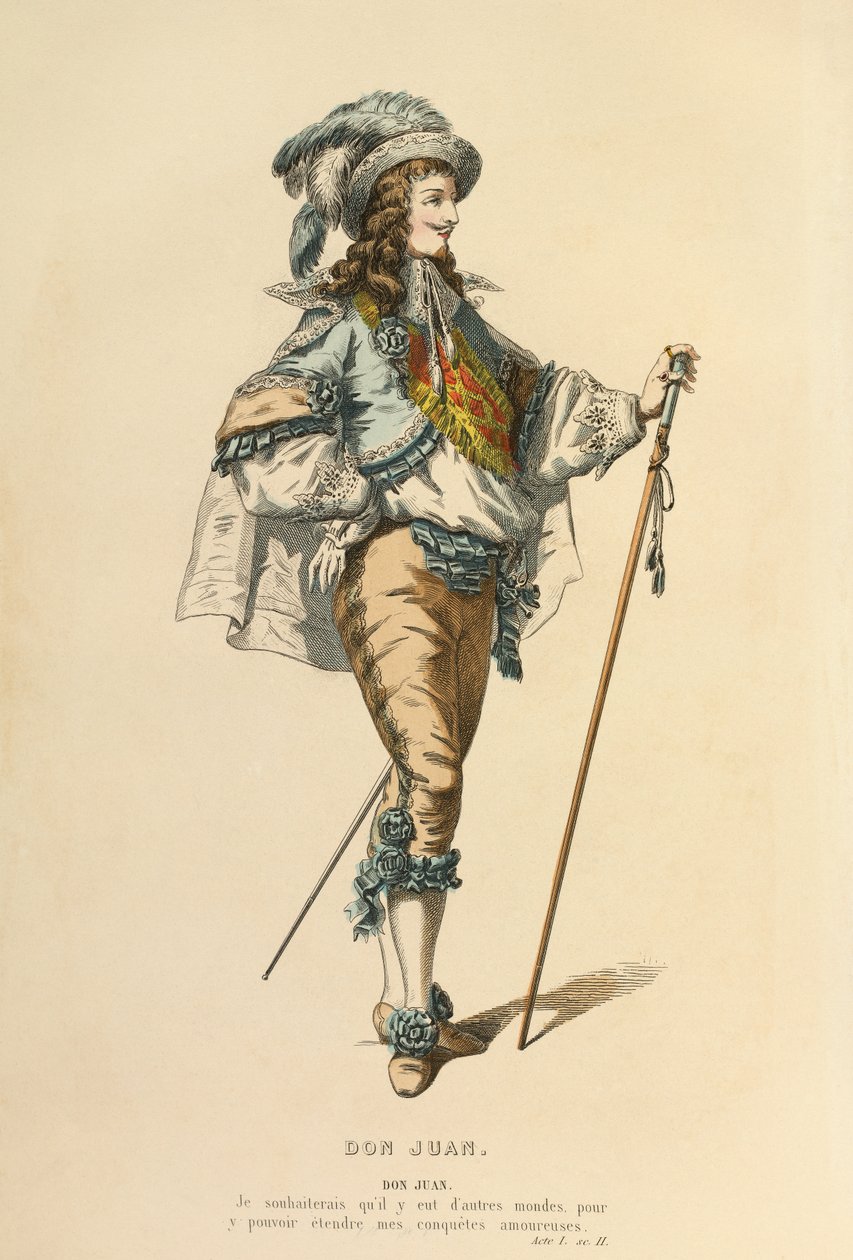 Costume pour le rôle de Don Juan, vers 1868 (gravure) - Maurice Sand
