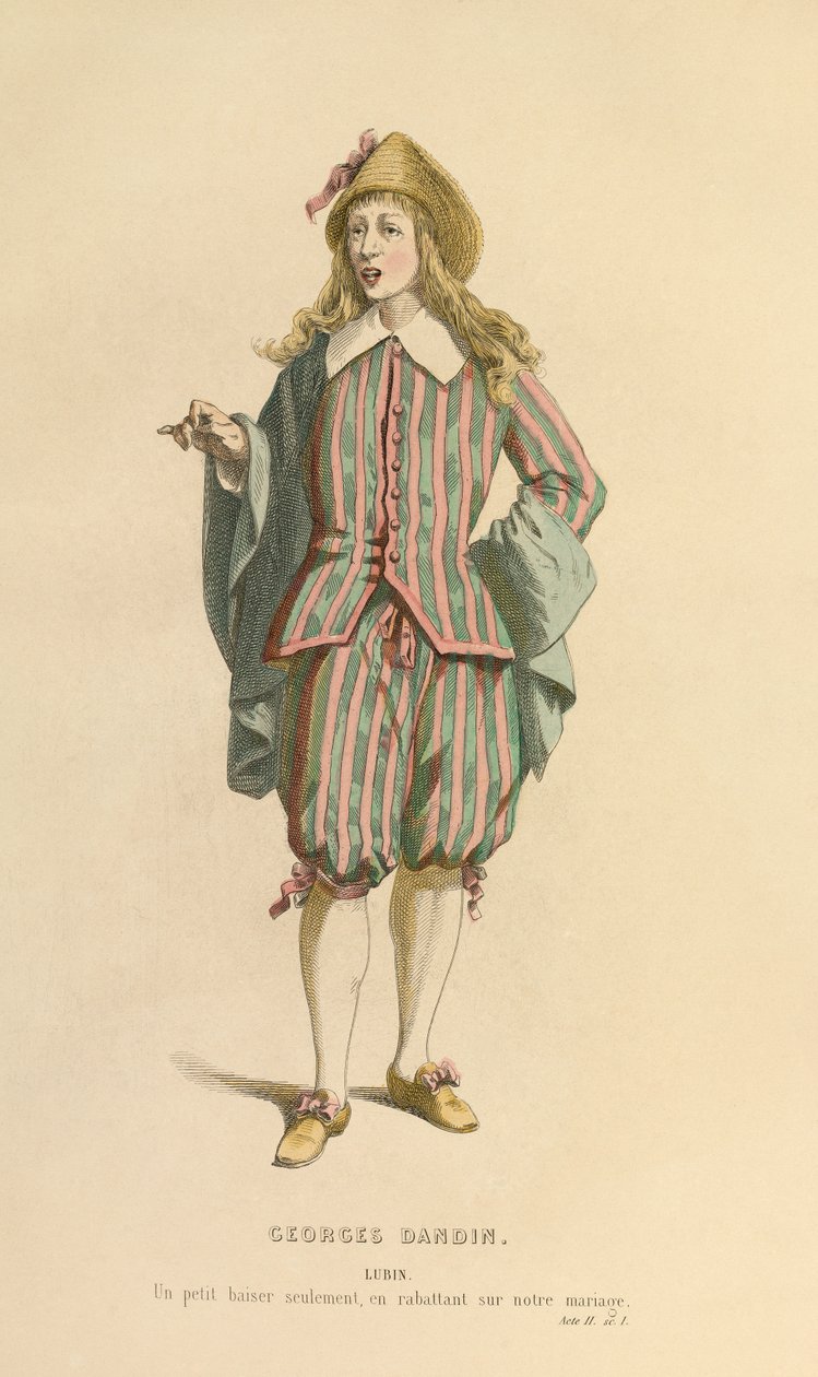 Costume pour le rôle de Lubin, vers 1868 (gravure) - Maurice Sand