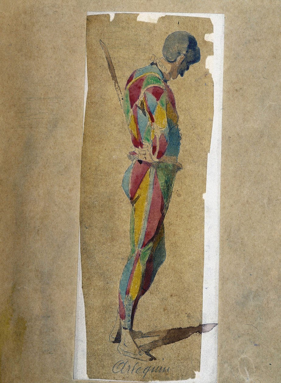 Arlequin - dans « Masques et bouffons » (comédie italienne), texte et dessins de Maurice Sand, gravures par A. Manceau, préface de Georges Sand - Maurice Sand