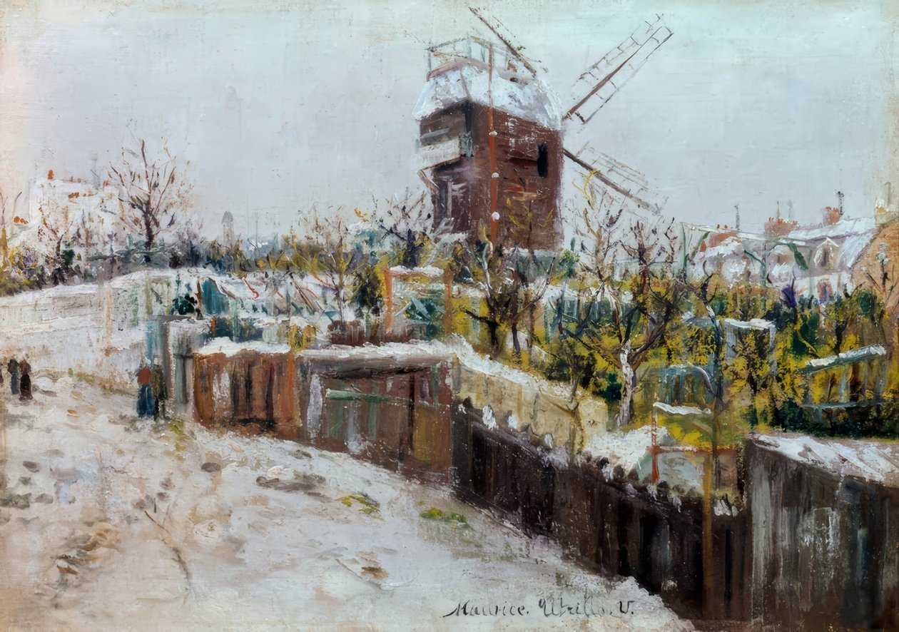 Le Moulin de la Galette sous la neige - Maurice Utrillo