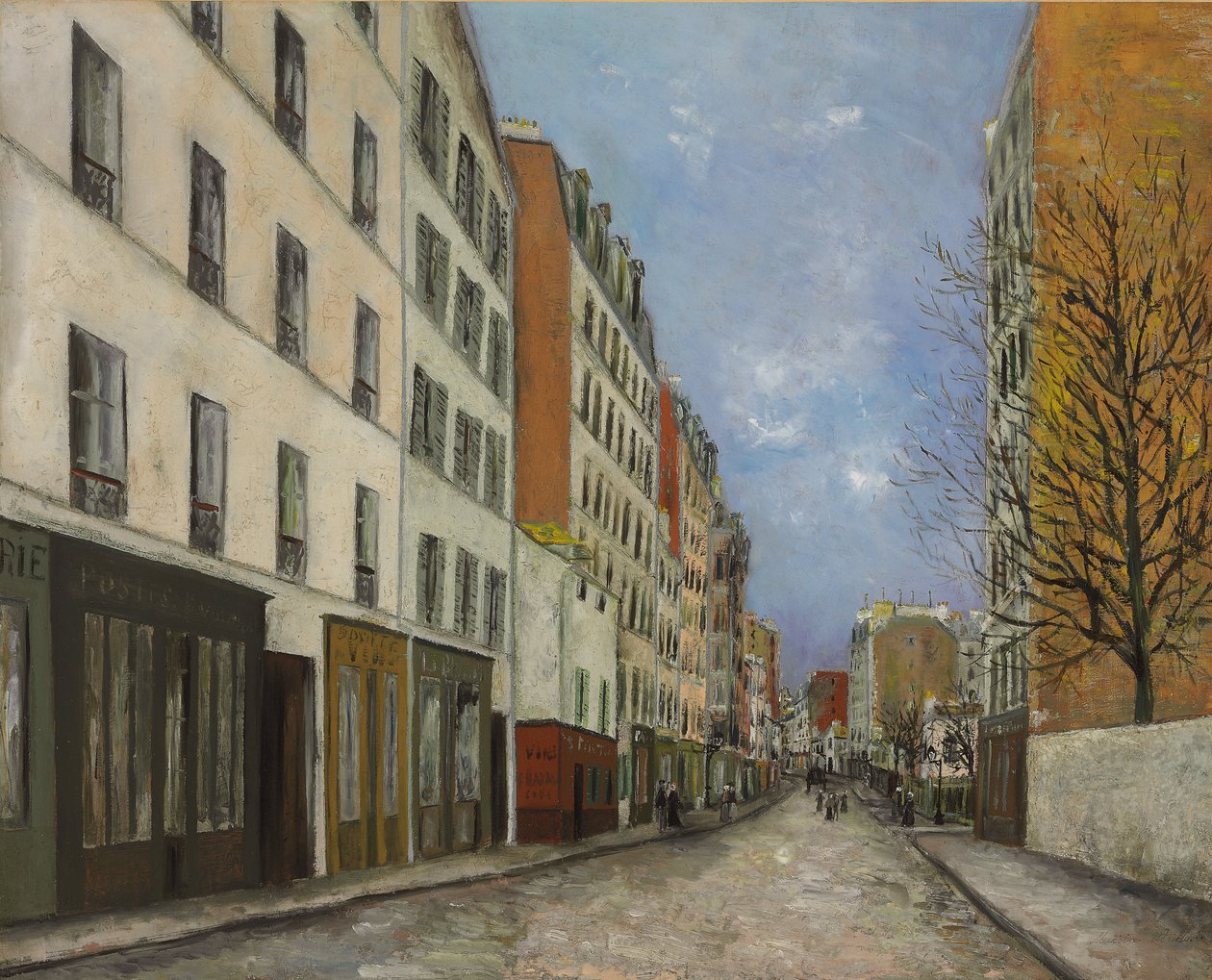 Marcadet Street, Montmartre; La rue Marcadet a Montmartre, c.1910-1912 (oil on canvas) - Maurice Utrillo