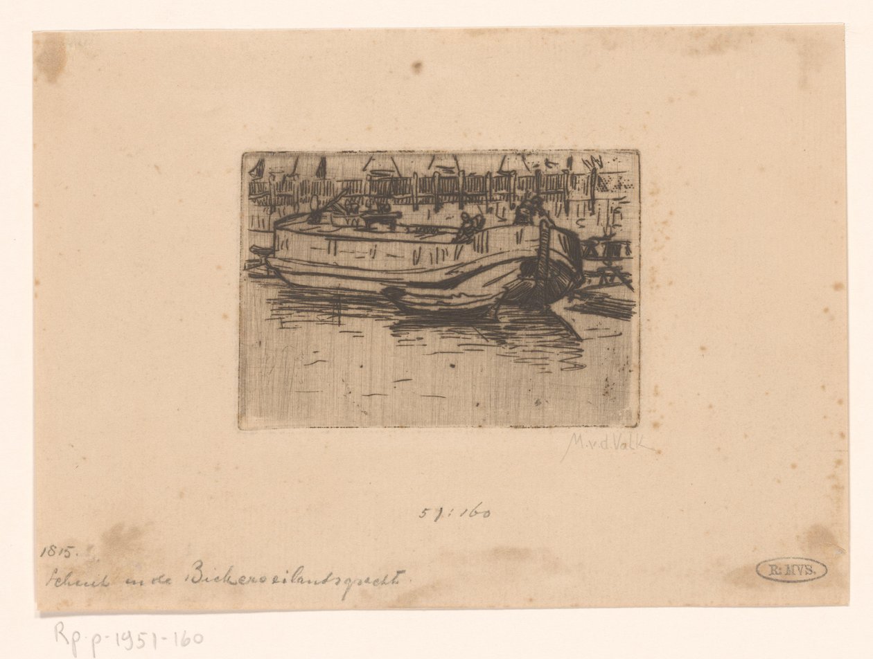 Bateau dans le Bickersgracht, Amsterdam - Maurits van der Valk (signed by artist)