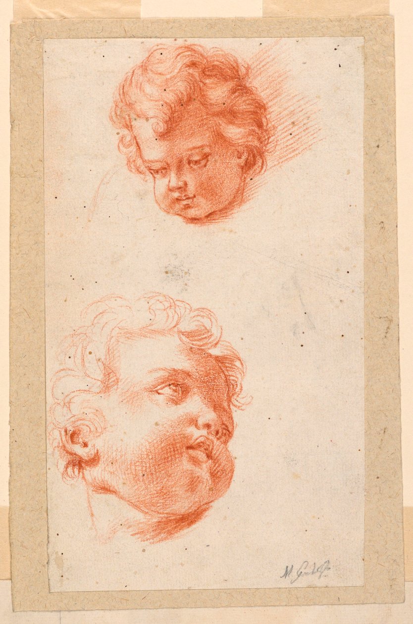 Dessin, études : Deux têtes d