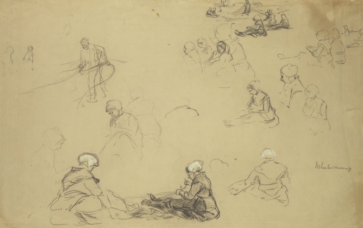Étude de réparateurs de filets - Max Liebermann