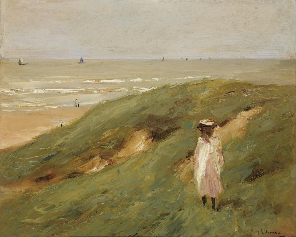 Dune près de Noordwijk avec enfant - Max Liebermann