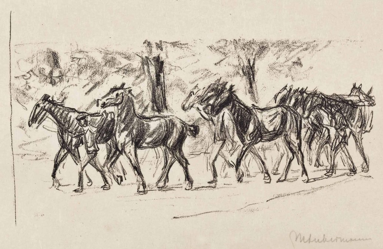 Chevaux guidés - Max Liebermann
