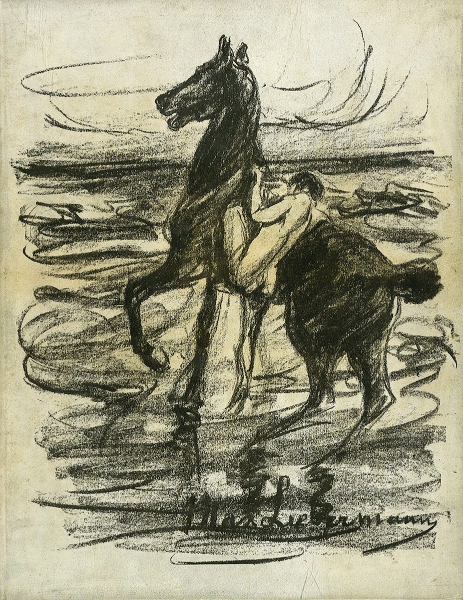 Cavalier nu sur la plage - Max Liebermann