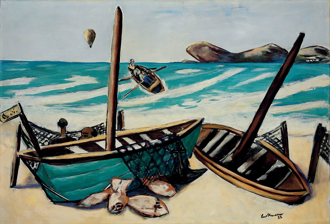 Paysage côtier avec ballon - Max Beckmann
