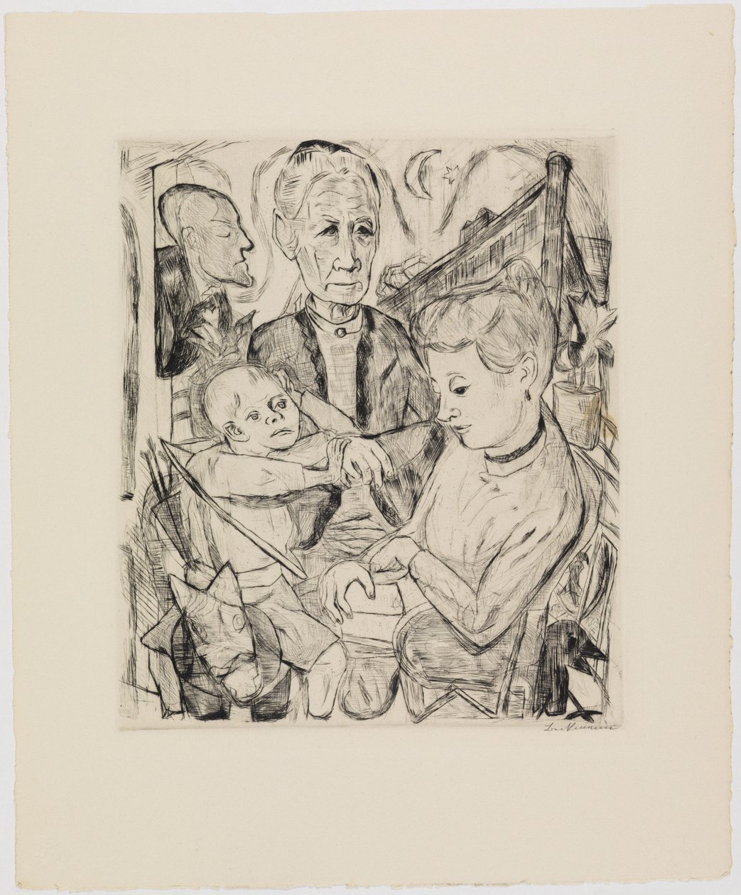 Scène de famille (famille Beckmann) - Max Beckmann