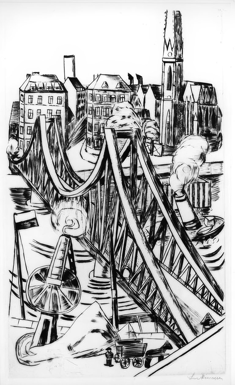 Grand pont (Le pont de fer à Francfort-sur-le-Main) - Max Beckmann