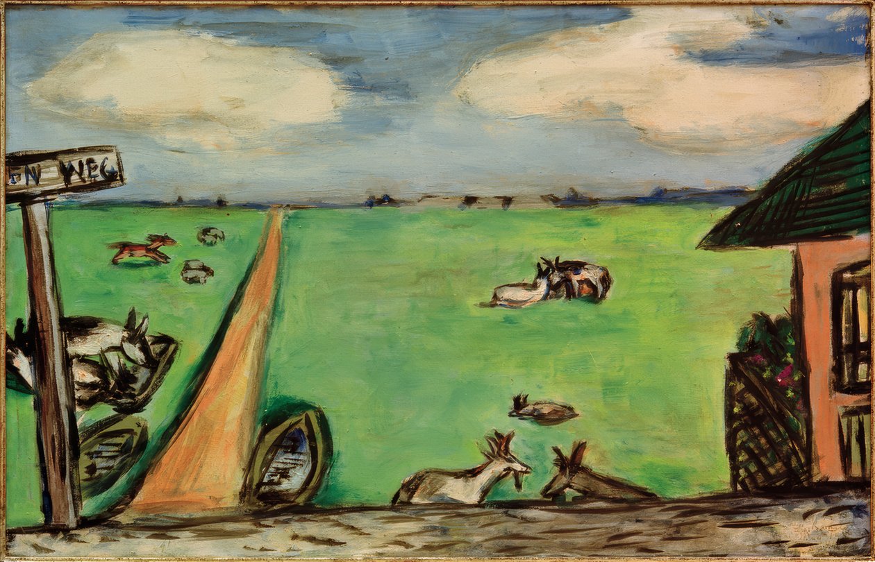 Prairie verte avec vaches - Max Beckmann