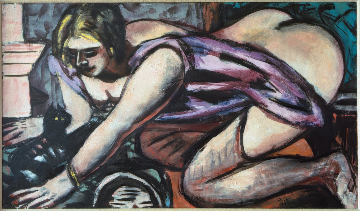 Demi-nu avec chat - Max Beckmann