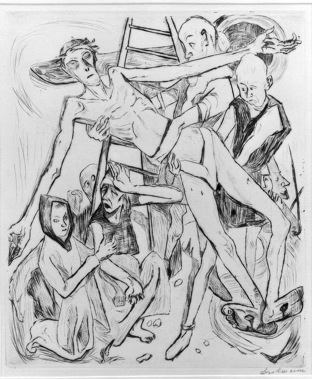 Demi-nu avec chat - Max Beckmann