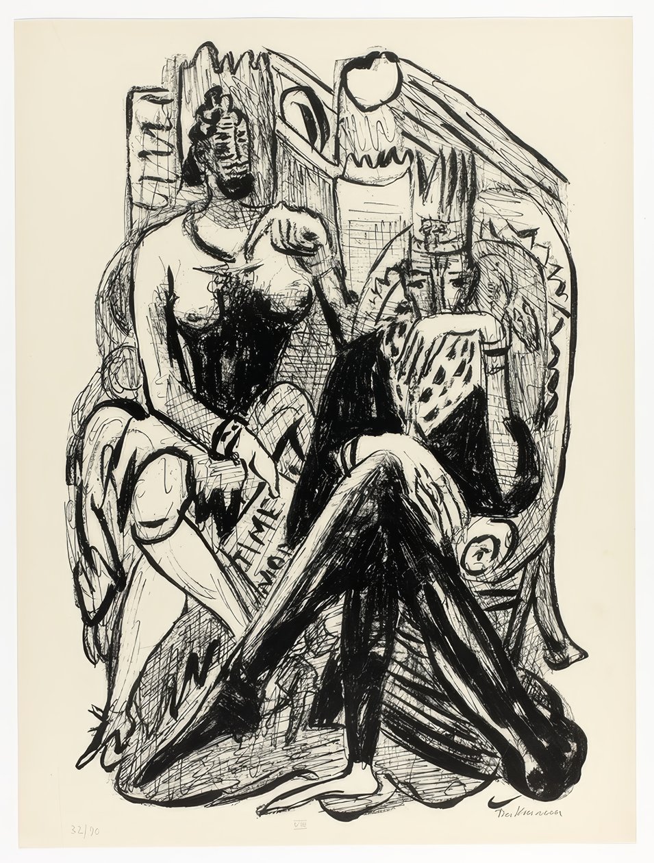 Roi et démagogue, planche huit de Jour et Rêve - Max Beckmann