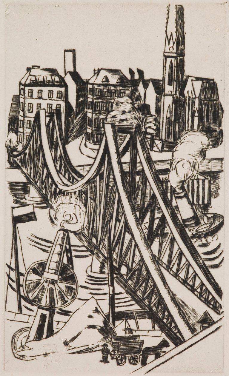 Grand Pont (Eiserner Steg à Francfort-sur-le-Main) - Max Beckmann