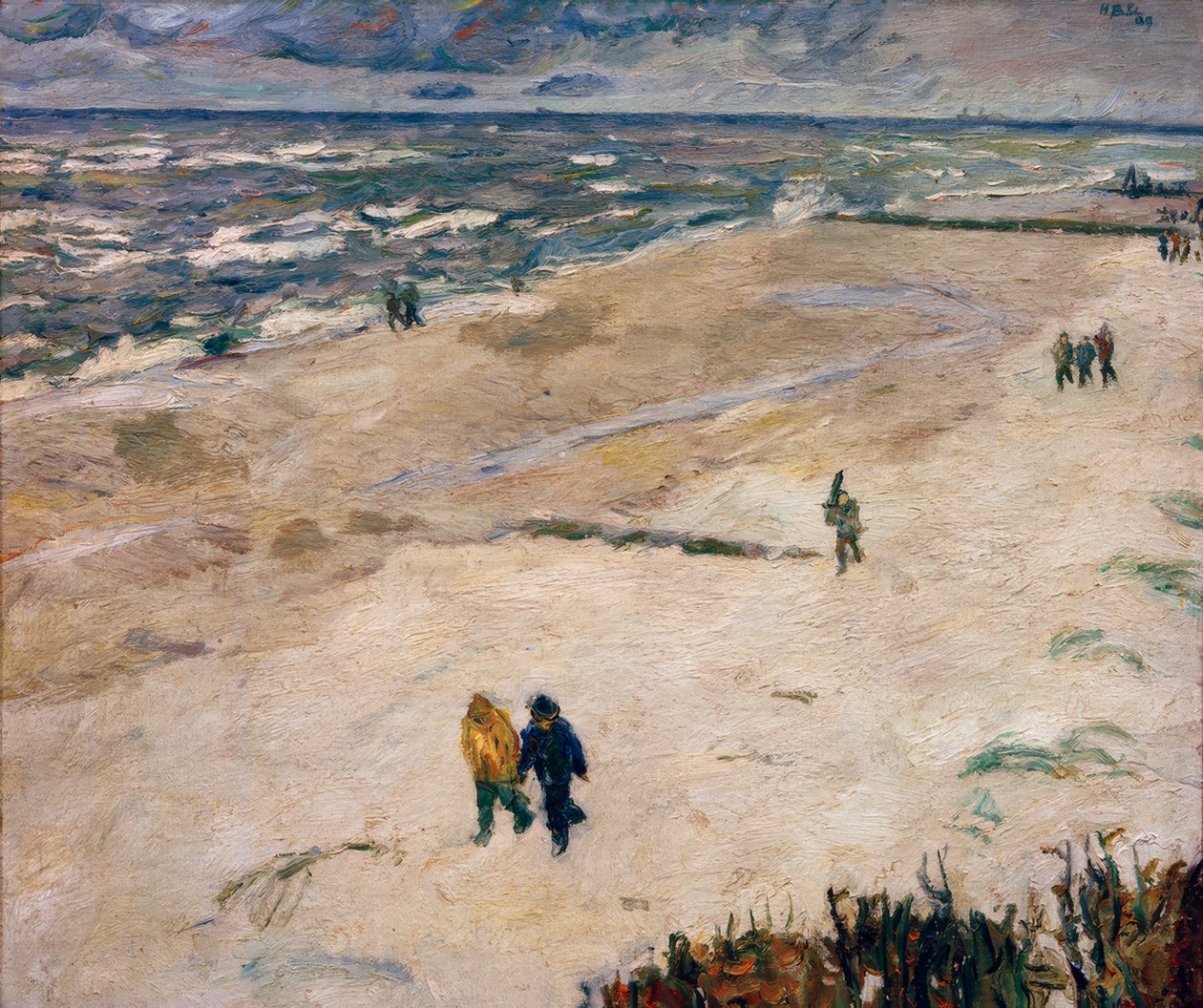 Gens après le travail à la mer (Sur la plage de Wangerooge) - Max Beckmann