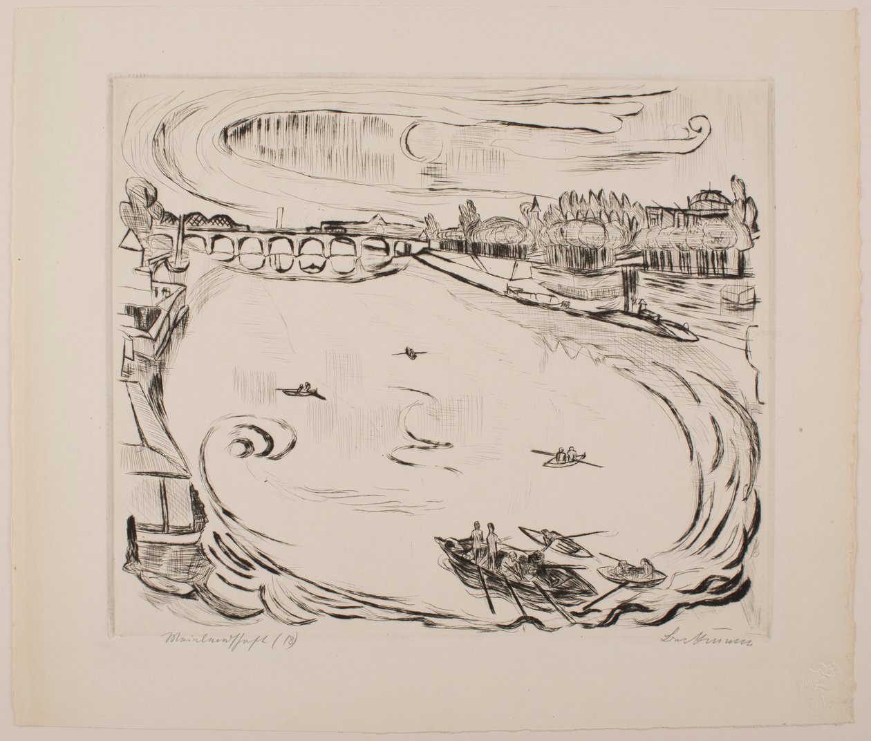 Paysage de la rivière Main, plaque 6 du portfolio « Visages » - Max Beckmann