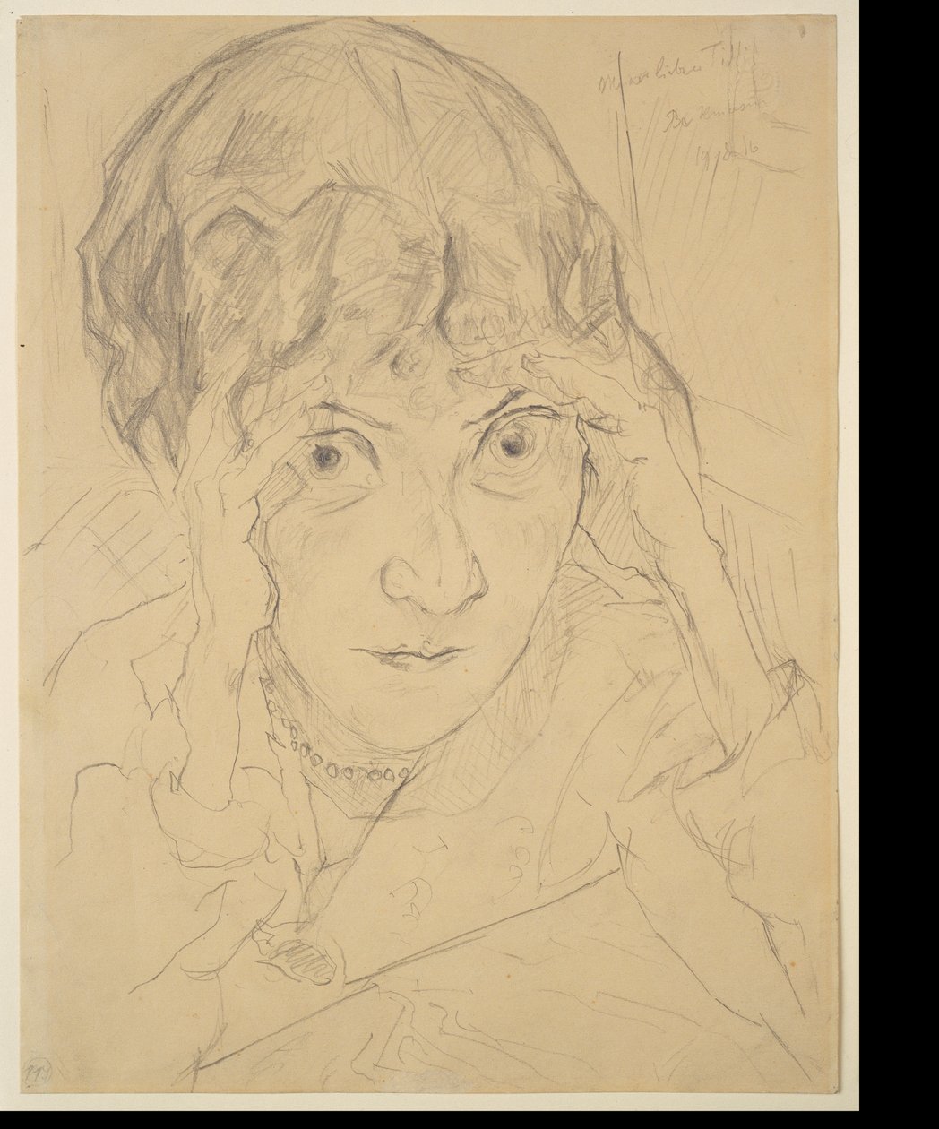 Portrait de Fridel Battenberg, la tête reposant dans ses deux mains - Max Beckmann