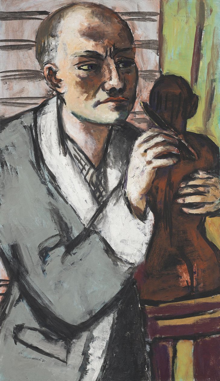 Autoportrait en robe de chambre grise - Max Beckmann