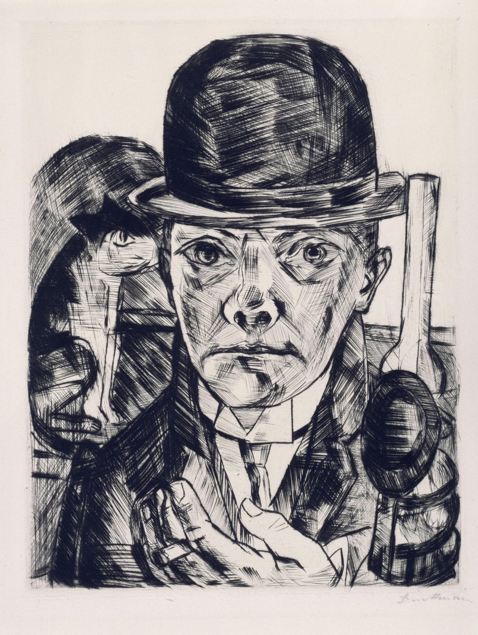 Autoportrait au chapeau rigide - Max Beckmann
