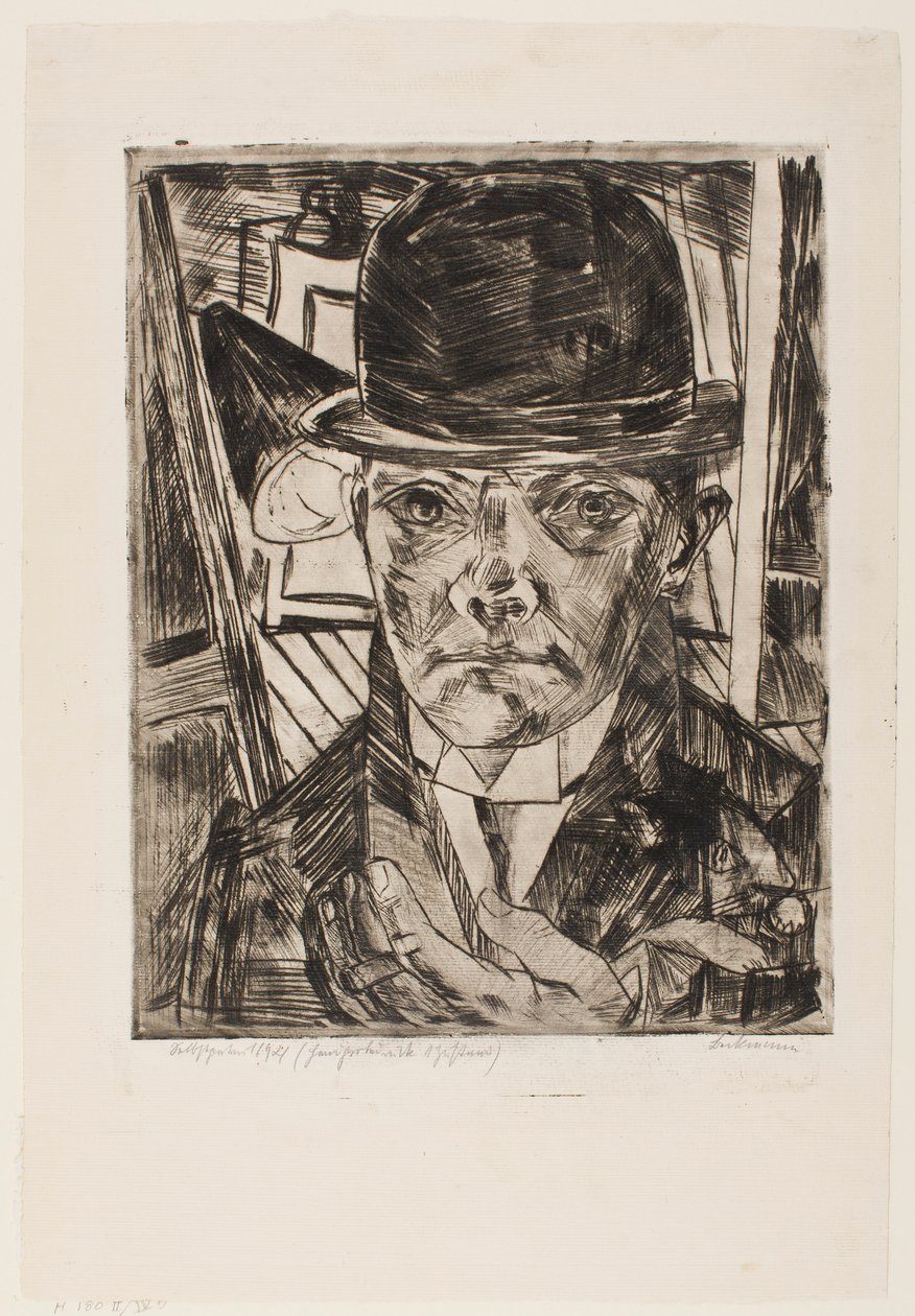 Autoportrait au chapeau melon - Max Beckmann