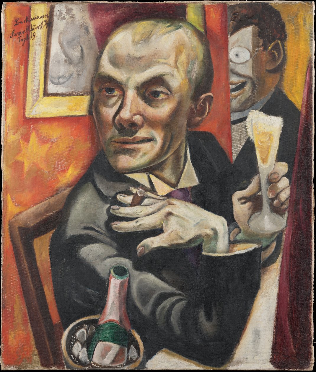 Autoportrait avec une coupe de champagne - Max Beckmann