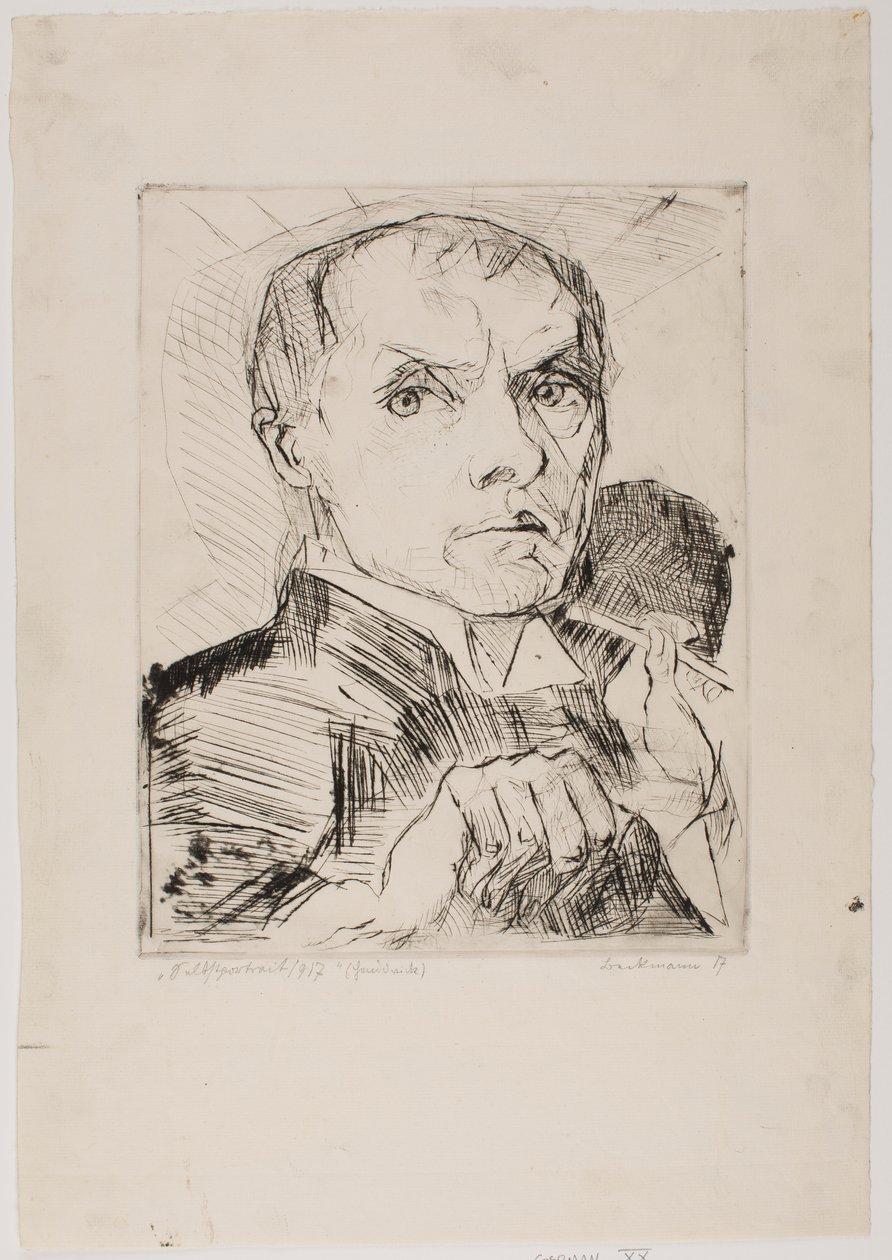 Autoportrait au stylet, planche 19 de « Visages » - Max Beckmann