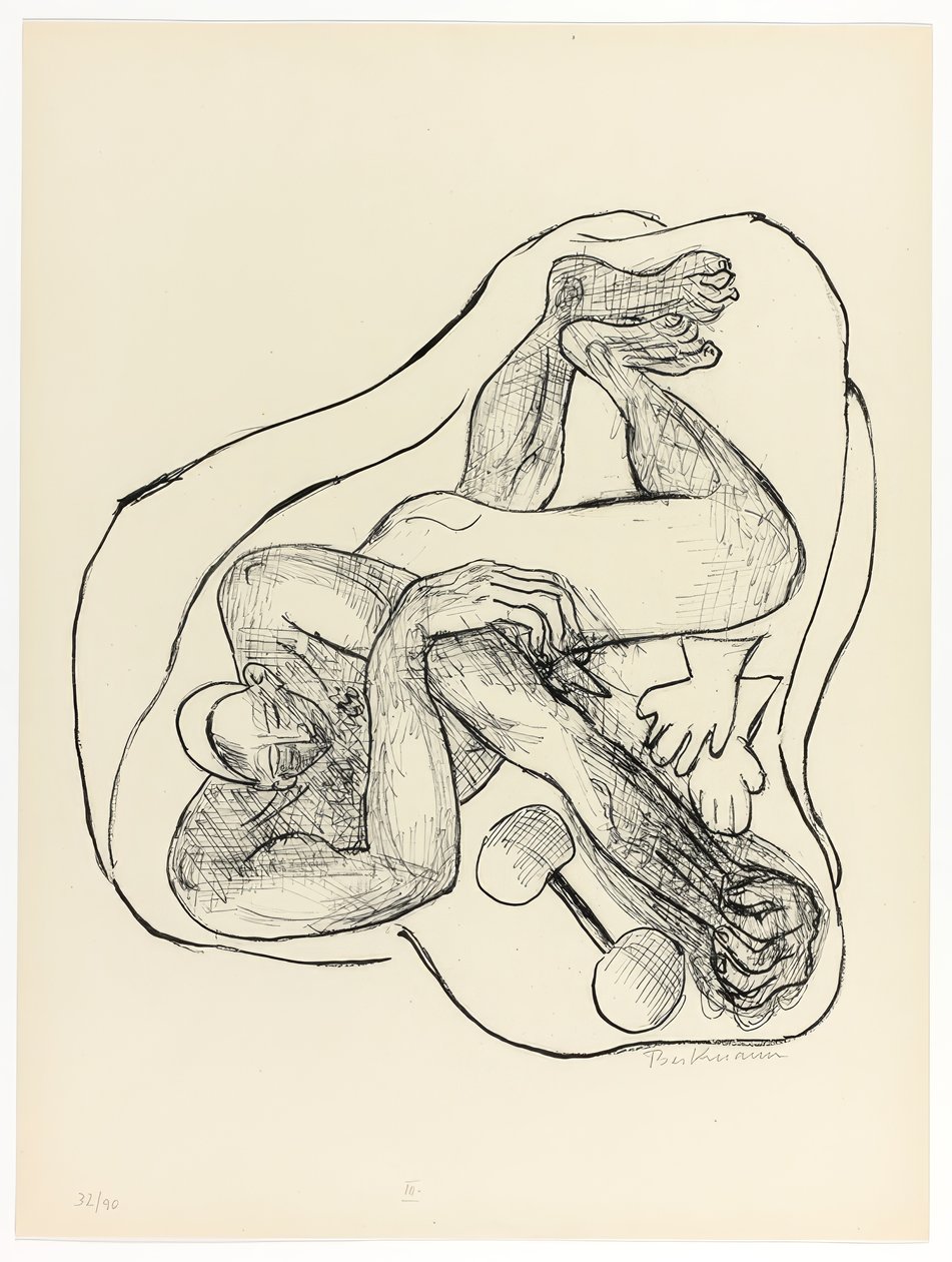 Athlète endormi, planche trois de Jour et Rêve - Max Beckmann