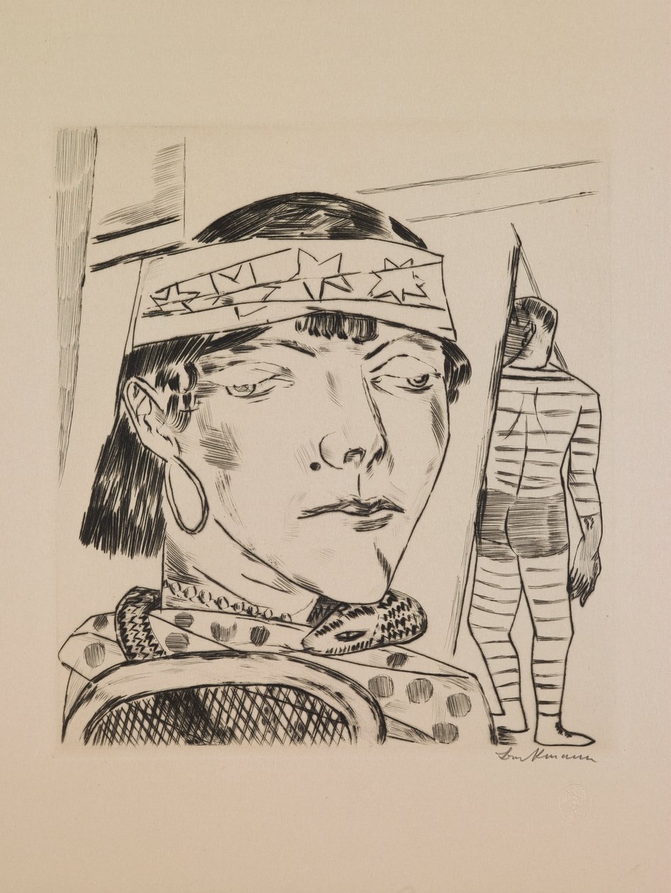 Dame Serpent, planche 10 du portfolio "Foire Annuelle" - Max Beckmann