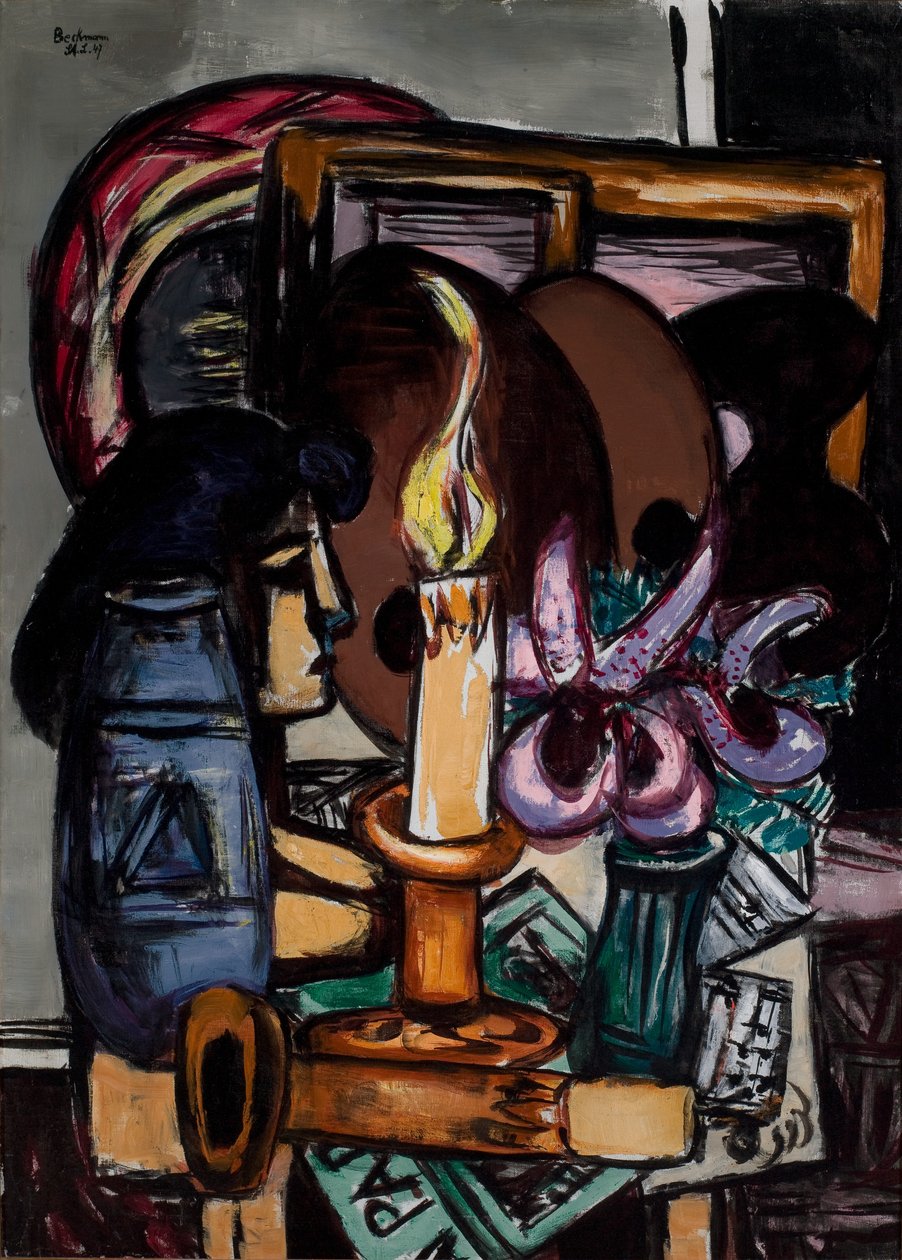 Nature morte avec deux grandes bougies - Max Beckmann