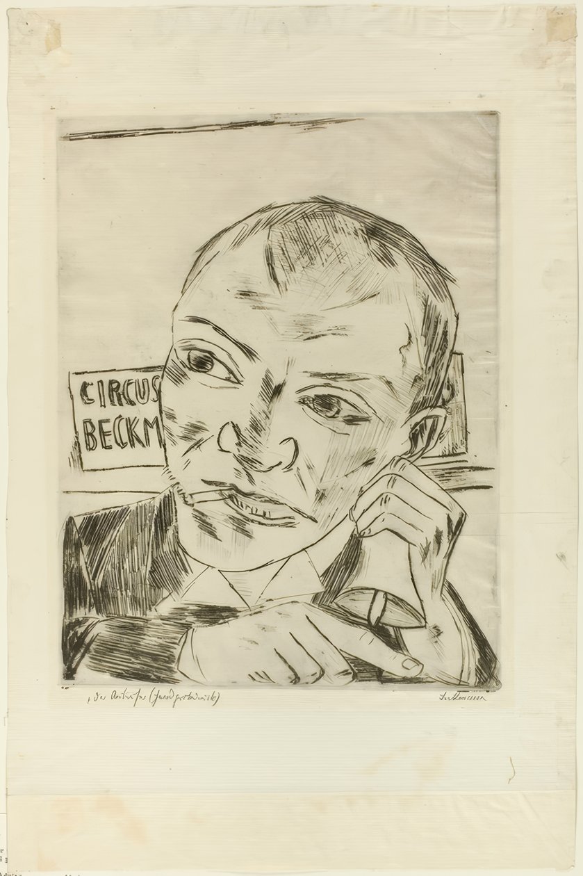 Le Bonimenteur (Autoportrait), planche une de Der Jahrmarkt - Max Beckmann