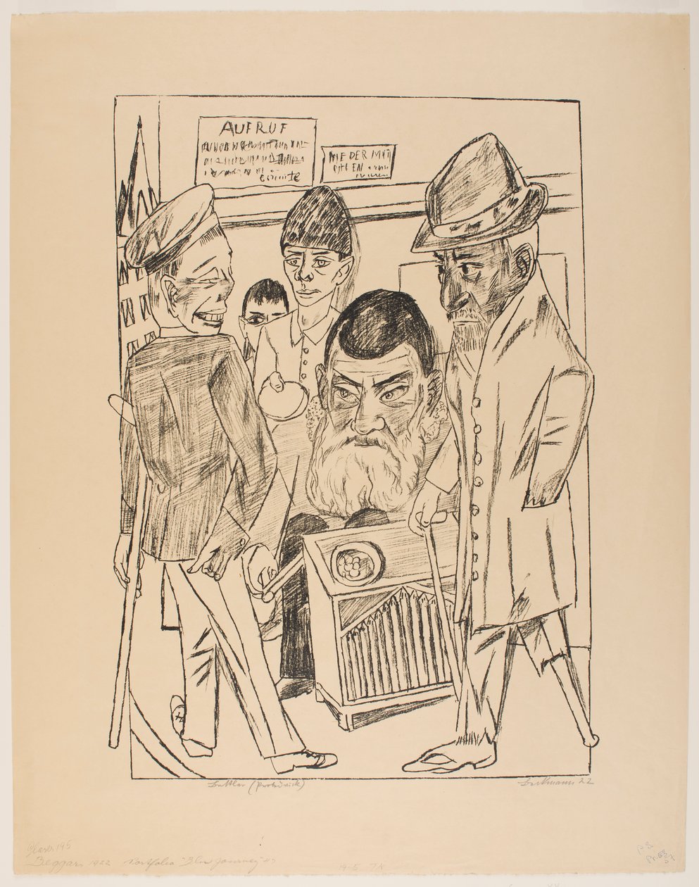 Les Mendiants, planche 7 de la série « Voyage à Berlin 1922 » - Max Beckmann