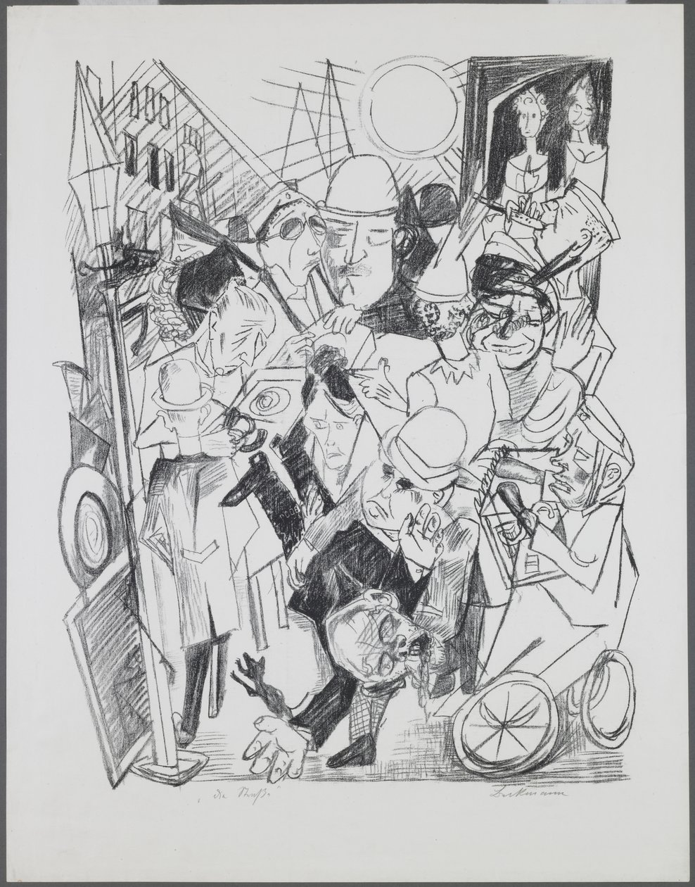 La Rue, planche 3 du portfolio "Enfer" - Max Beckmann