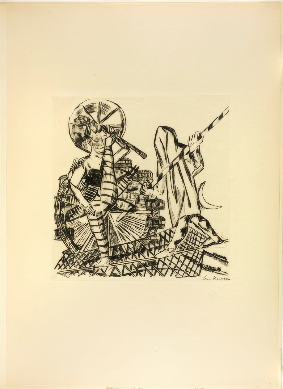 Les funambules, planche huit de Fête foraine - Max Beckmann