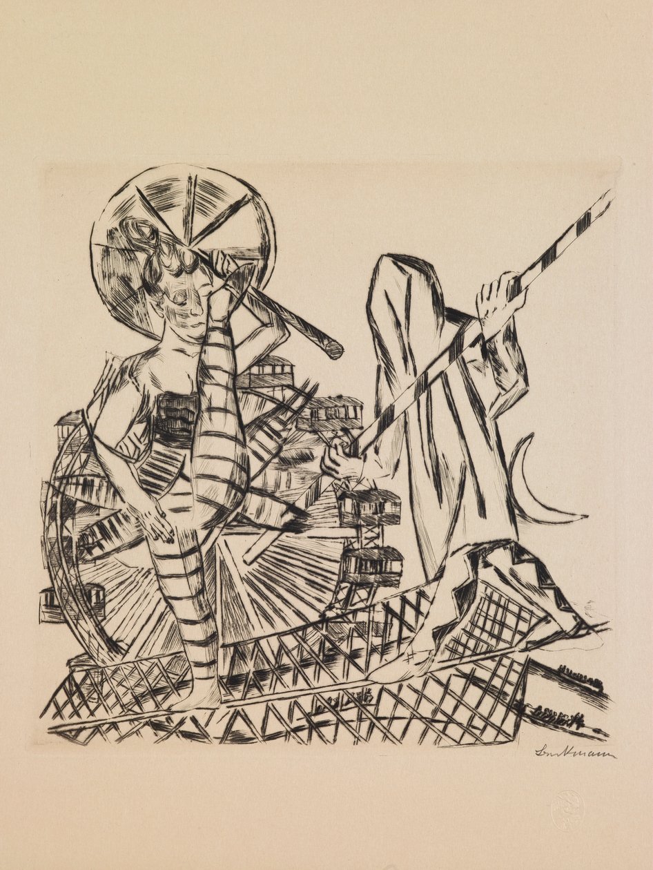 Les Funambules, planche 8 du portfolio « Foire annuelle » - Max Beckmann