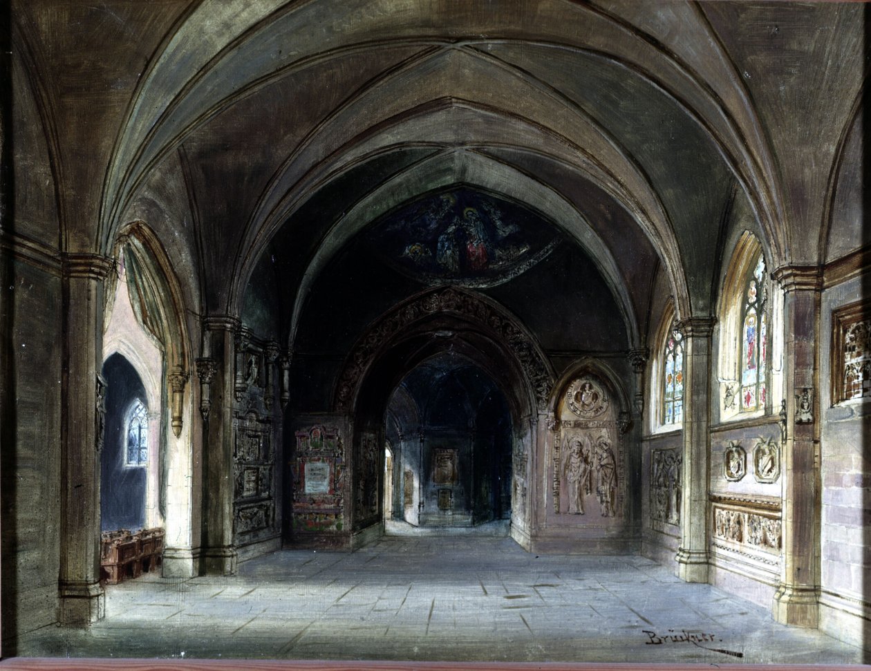 Décoration pour « Die Meistersinger » ou « Les maîtres chanteurs de Nuremberg », opéra de Richard Wagner. Scénographie de Bruckner, Acte I. Musée Wagner Bayreuth. - Max Bruckner