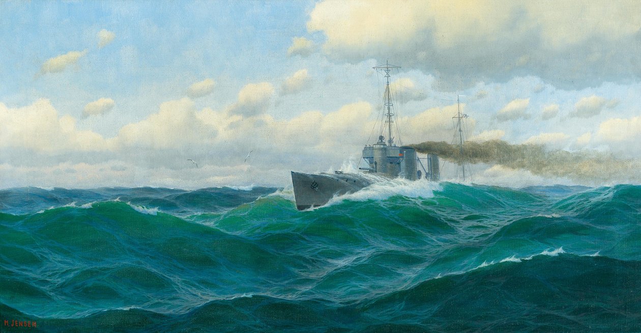 Allemand : Kanonenboot auf hoher See Canonnière en haute mer - Max Jensen