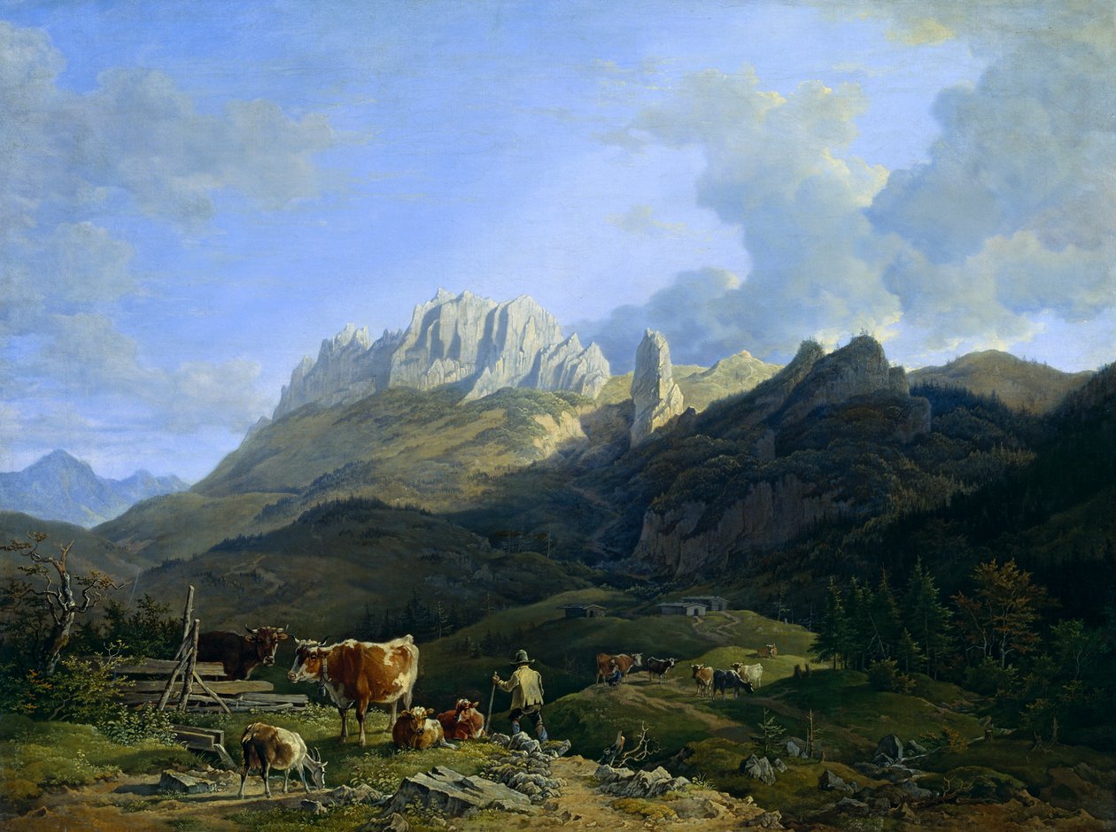 Paysage alpin avec Kampenwand - Max Joseph Wagenbauer