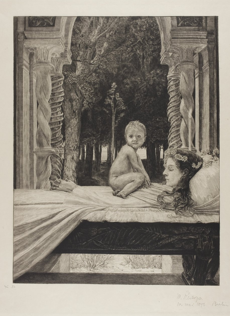 Mère morte, planche dix de Sur la mort, Partie II - Max Klinger