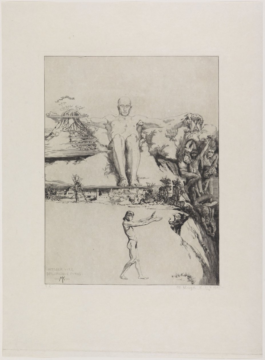 Integer vitae (feuille isolée de : De la mort, deuxième partie, opus XI, feuille 1) - Max Klinger