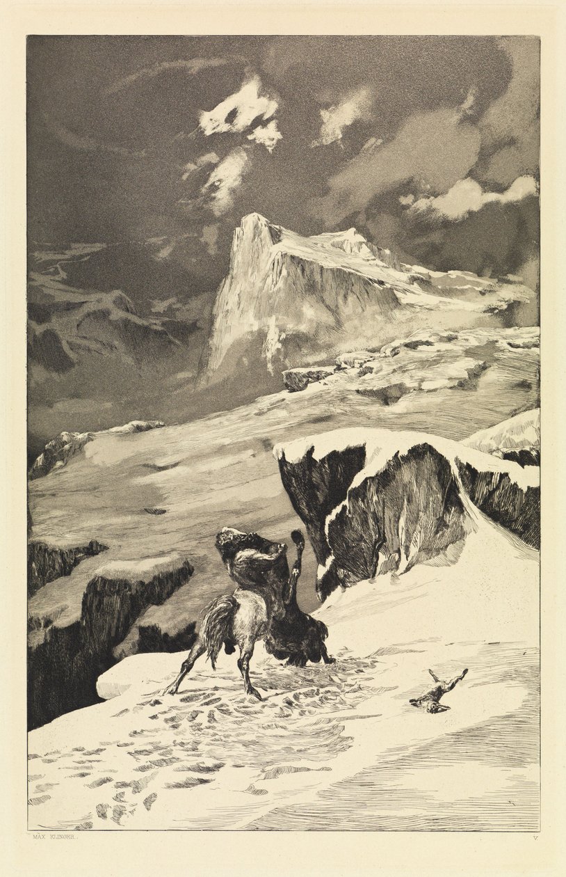 Centaures combattants (Intermezzi, Opus IV, planche 5) - Max Klinger