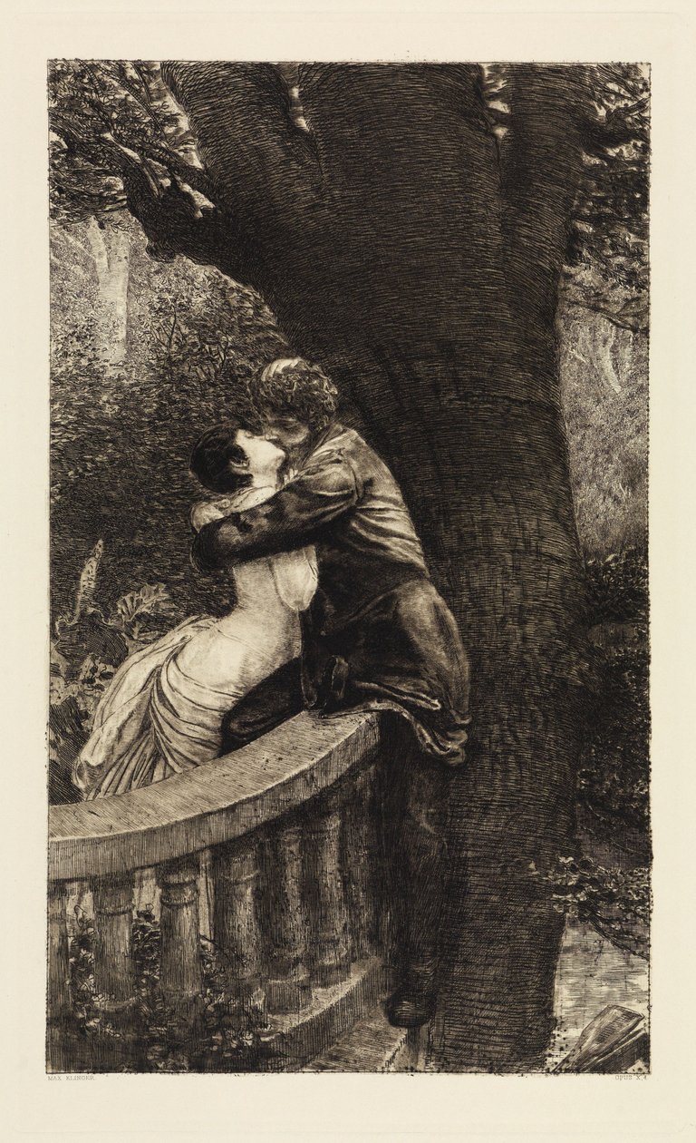 Baiser (Dans le parc) (Un amour, Opus X, planche 4) - Max Klinger