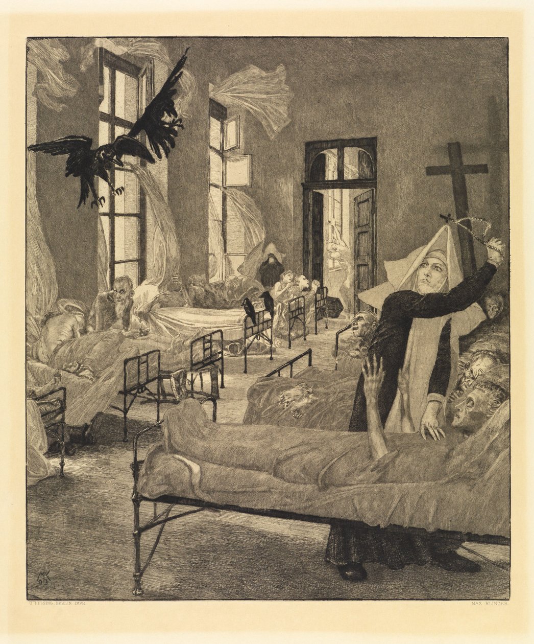 La Peste (De la Mort, deuxième partie, opus XI, feuille 6) - Max Klinger