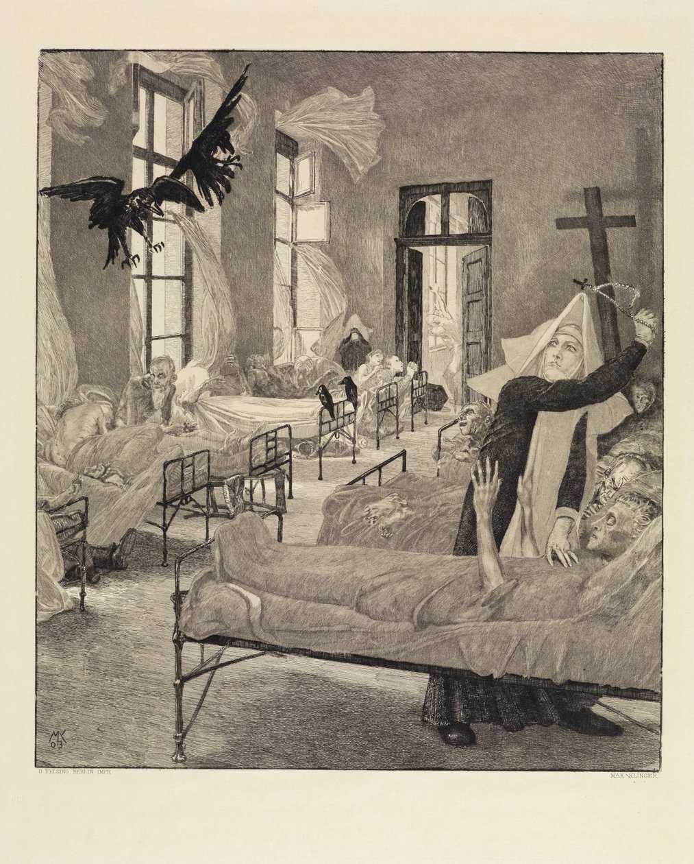 Peste (De la mort, deuxième partie, opus XI, planche 6) - Max Klinger